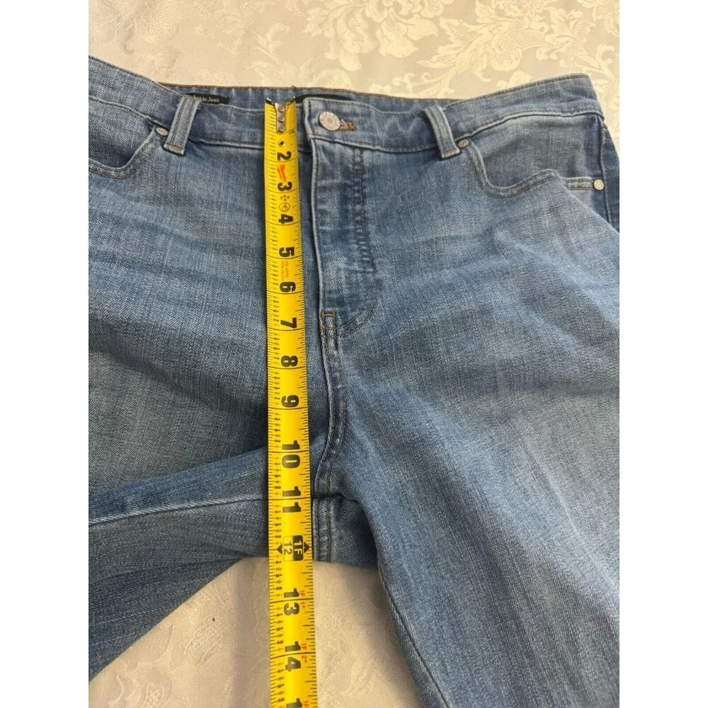 Talbots Slim Ankle Blue Jeans Size 14 Mid Rise Panama Wash‎ Stretch